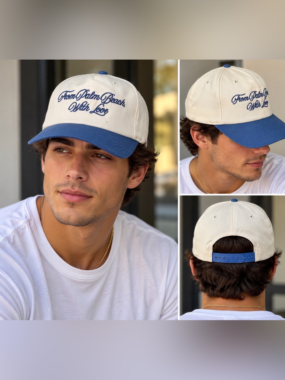 Richardson 356 Palm Beach With Love Gramps Cap Cream Navy Snapback